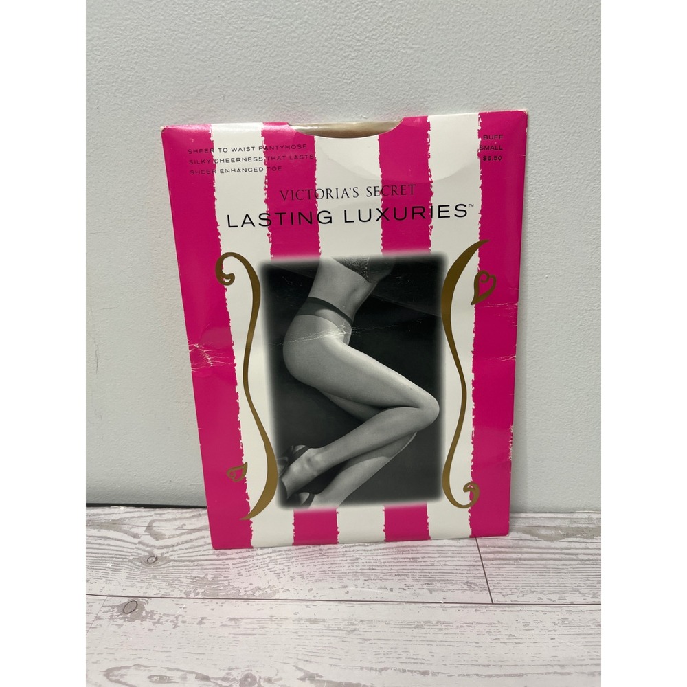 Victoria's Secret Lasting Luxuries Sheer to Waist Pantyhose Buff Small Vintage
